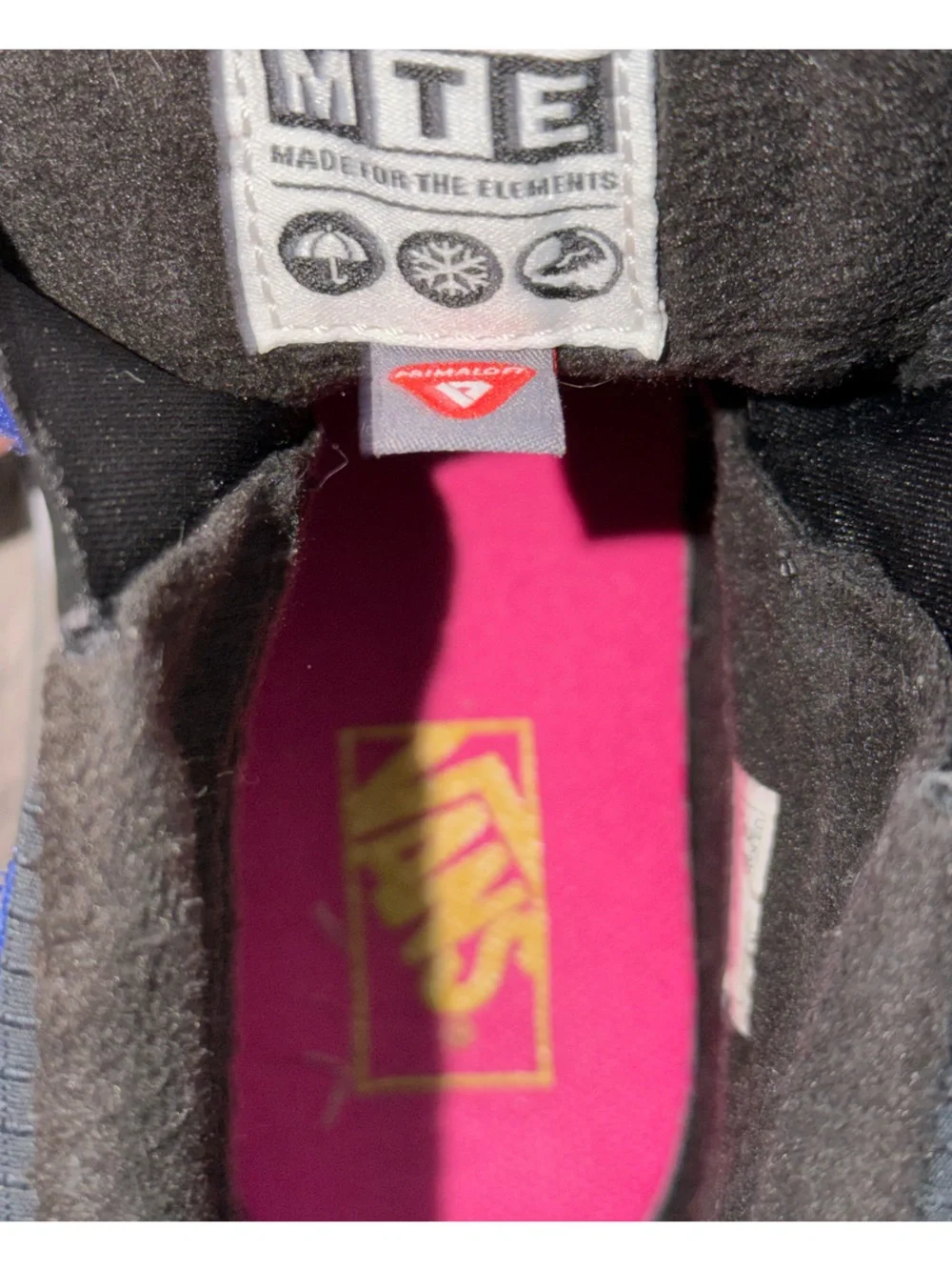Vans Kids Black Boots with Pink, Blue & Yellow Accents